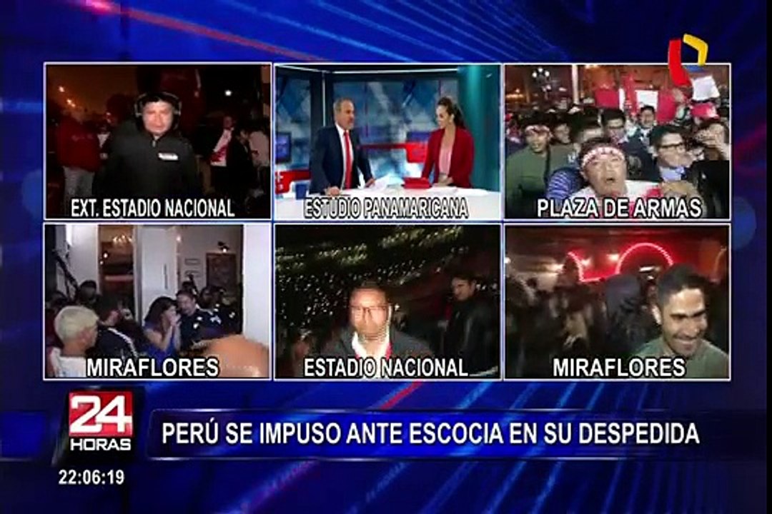 Hinchas celebran victoria peruana en las calles de Lima
