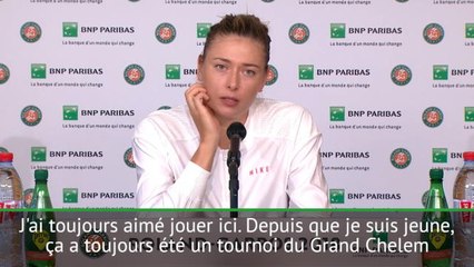 Roland Garros - Sharapova : "C'est super d'être de retour ici"