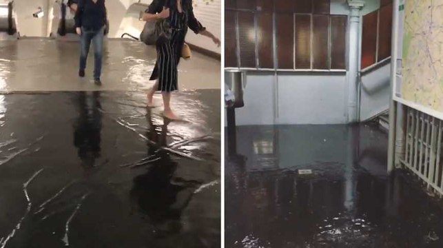 À Paris, des stations de métro inondées sont fermées après les fortes pluies