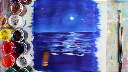 Для начинающих! Как нарисовать ночь гуашью! #Dari_Art #рисоватьМОЖЕТкаждый