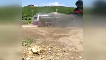 Düzce Halk Otobüsü Alev Alev Yandı