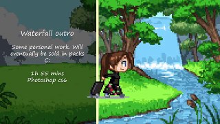 Speedpaint - Pixel art Waterfall outro/intro screen animation