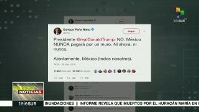 Peña Nieto le responde a Trump que México nunca pagará por un muro