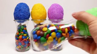 M&Ms + Foam Putty Pearl Clay - Floam Hide & Seek Surprise Toys Game for Kids