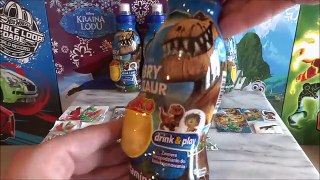 Disney The Good Dinosaur Movie 10 Surprise Eggs in Drinks + Toys Huevos Sorpresa