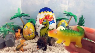 DINOSAUR GIANT Surprise Eggs Opening Kinder Zaini Chocolate Eggs DinosauriaDinos