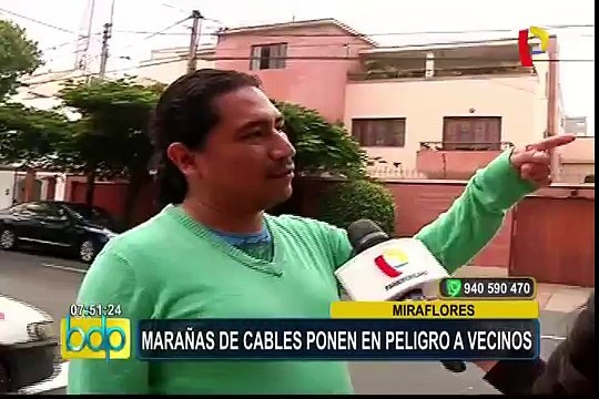 Miraflores: vecinos viven en medio de marañas de cables colgantes en desuso