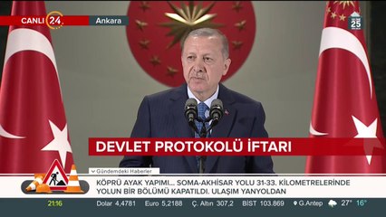 Cumhurbaşkanı Erdoğan devlet protokolü iftarında