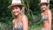Make-up free Elyse Knowles flaunts her jaw-dropping figure in a skimpy snake-print bikini during Indonesian holiday