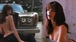 Emily Ratajkowski sizzles in backless silver top with serious sideboob as she poses with Rolls Royce