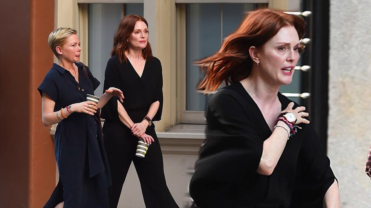 Julianne Moore and Michelle Williams film intense scenes on location in New York City for Bart Freundlich's new movie