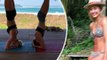 The Block's Elyse Knowles shows off her toned figure in a sports bra and tiny shorts while doing yoga on a luxury holiday in Indonesia