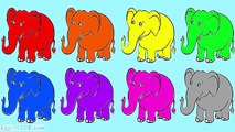 Learn Colors with Surprise Egg Elephant Coloring Pages Rainbow Ice Cream Popsicle Duck