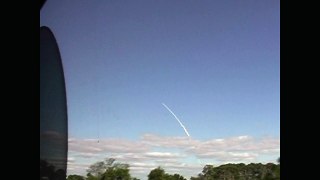 Space Shuttle launch of STS 129 as seen from the Green monorail at Disney on 11-16-2009.