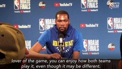 Скачать видео: NBA Finals:  Kevin Durant rebukes dull Finals complaint