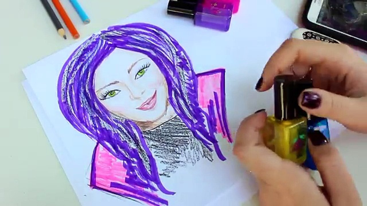 DISNEY DESCENDANTS Back to sChOOL Highlighter Set. Learn How to draw MAL and EVIE