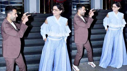 Download Video: Sonam Kapoor & Anand Ahuja SPOTTED in stylish avtaar at screening of Veere Di Wedding। FilmiBeat