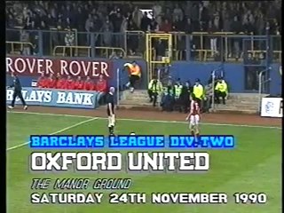 Oxford United - Middlesbrough 24-11-1990 Division Two