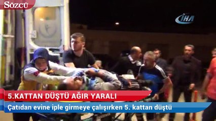 5. kattan düştü ağır yaralı