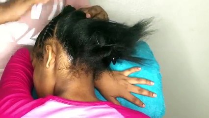 Stitch Braid Ponytail on Natural Hair