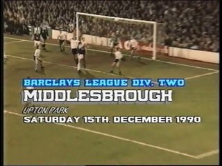 West Ham United - Middlesbrough 15-12-1990 Division Two