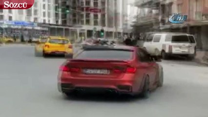 Şehir magandasının tehlikeli drift şovu kamerada