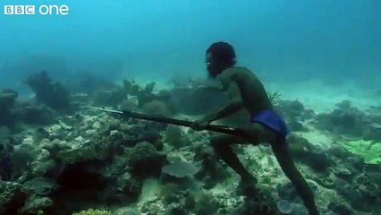 Underwater Hunter Goes Deep Sea Fishing Without Air