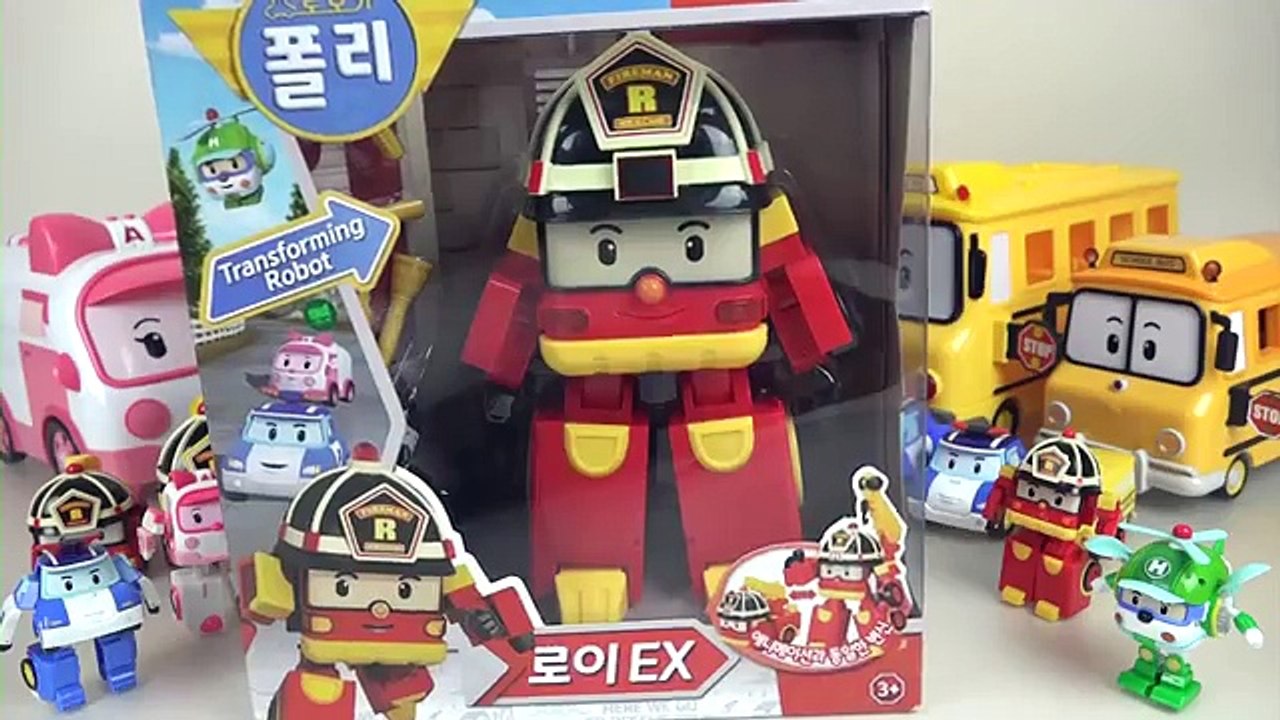 Robocar Poli Roy fire car toys and Tayo bus Pororo car toys