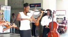 The Themes String Quartet performing outside the Postal Corporation headquarters in Kingstown on April 20. The group's leader is Ruth-Ann Lewis. Please enjoy!
