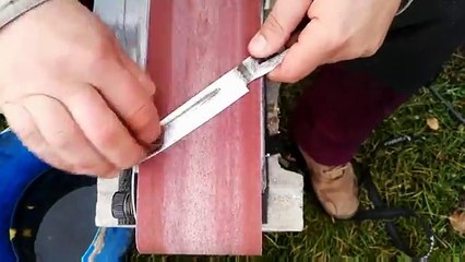 Hard damaged kitchen knife restoration