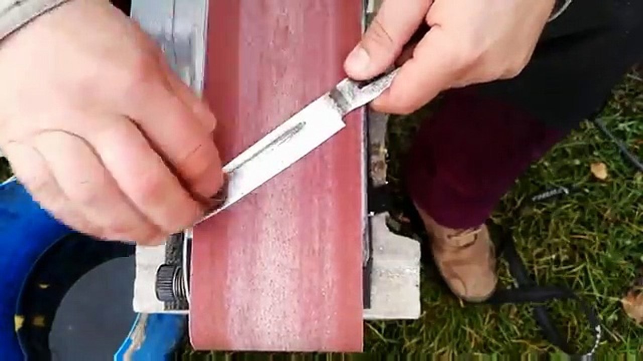 Hard damaged kitchen knife restoration