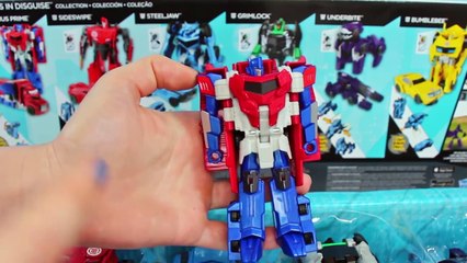 TRANSFORMERS Robots in Disguise Optimus Prime Bumblebee Grimlock Steeljaw Sideswipe Brinquedos Video