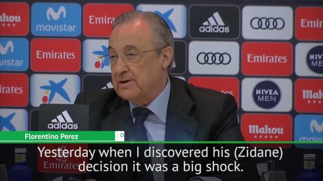 FOOTBALL: La Liga: Real Madrid president Perez 'shocked' as Zidane resigns