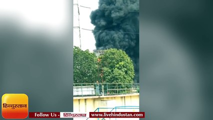 ओबरा परियोजना के स्विच यार्ड में लगी आग