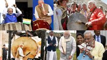 PM Modi जहां भी जाते हैं वहीं बजाते हैं Drum, Watch Modi's Complete musical journey |वनइंडिया हिन्दी