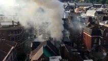 Incendie quartier Cathédrale Nord à Liège