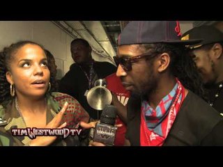 BBK storm through dressing rooms backstage at The Red Bull Culture Clash - Westwood