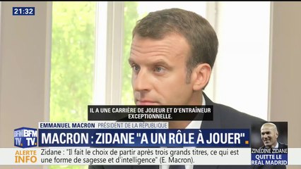 Zidane: "Je souhaite qu'il puisse jouer un rôle pour le pays", réagit Macron