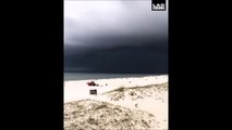 D'un coté le paradis, de l'autre l'enfer... Nuage d'orage apocalyptique