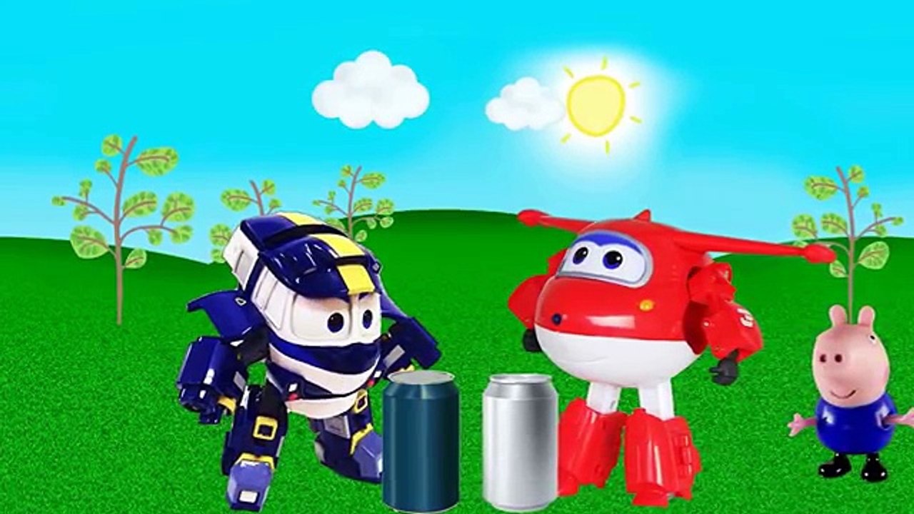 Peppa Pig Robot Train encontra Jett super wings vira Venom Vs Spiderman TOTOYKIDS