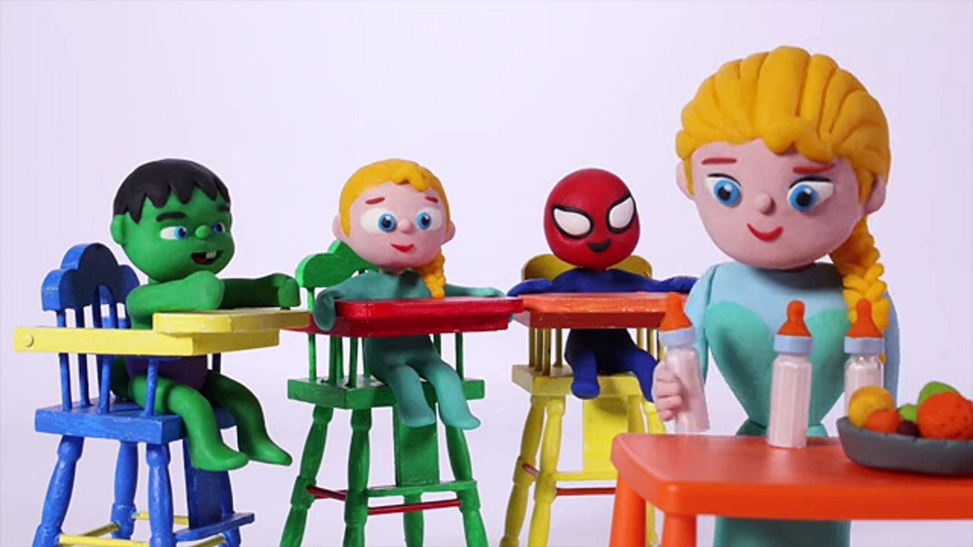 play doh elsa and spiderman