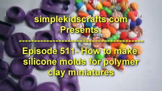 How to make silicone molds for polymer clay miniatures - EP - simplekidscrafts
