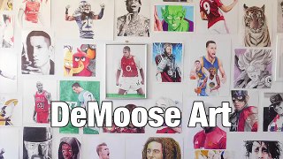 Ngolo Kante Pen Drawing - Chelsea FC - DeMoose Art