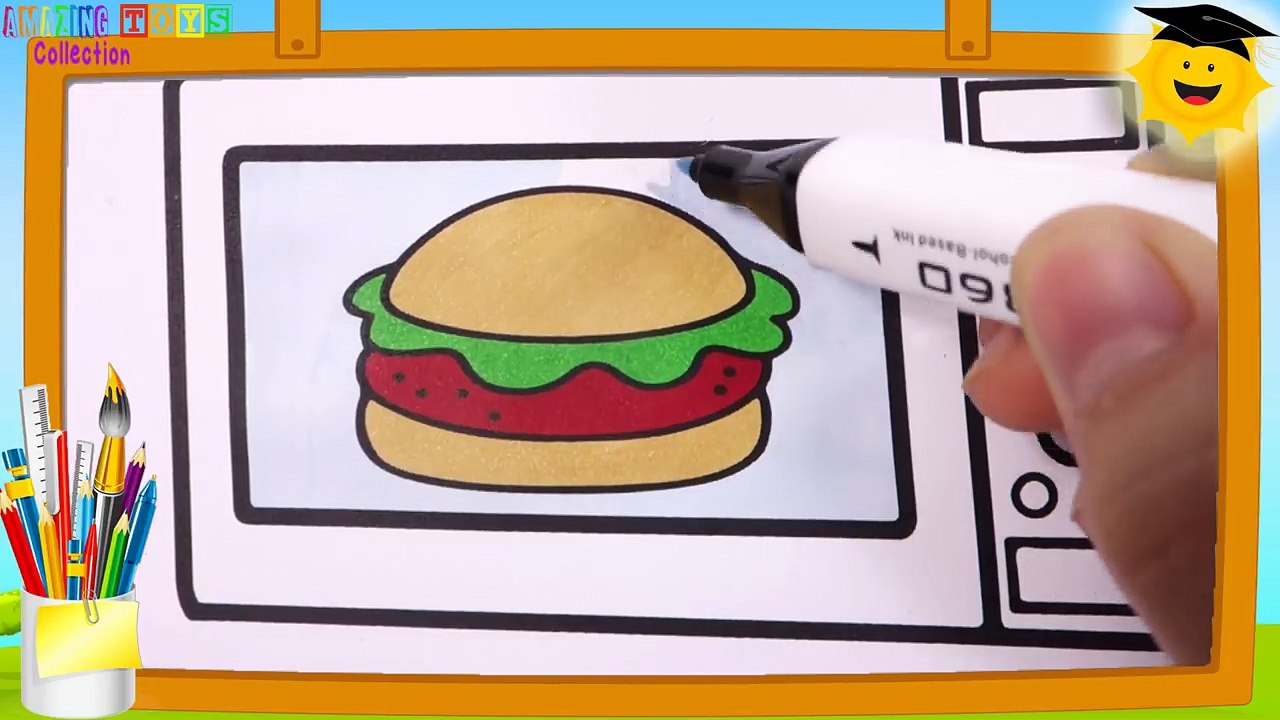 Como Dibujar y Colorear MICROONDAS | Videos Para Niños |Aprende Los Colores