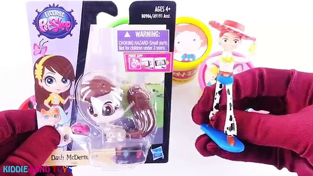 Learn Colors Lambie Rainbow Dash Toy Story Play-Doh Surprise Eggs Dippin Dots Tubs