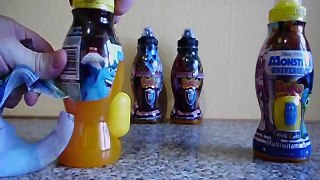 4 Surprise Eggs Monsters University & Monster High Toys Unboxing Drinks Sorpresa