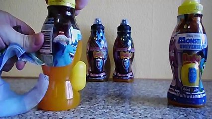 4 Surprise Eggs Monsters University & Monster High Toys Unboxing Drinks Sorpresa