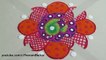 Easy, small and quick flower shaped rangoli design | Innovative rangoli designs by Poonam Borkar