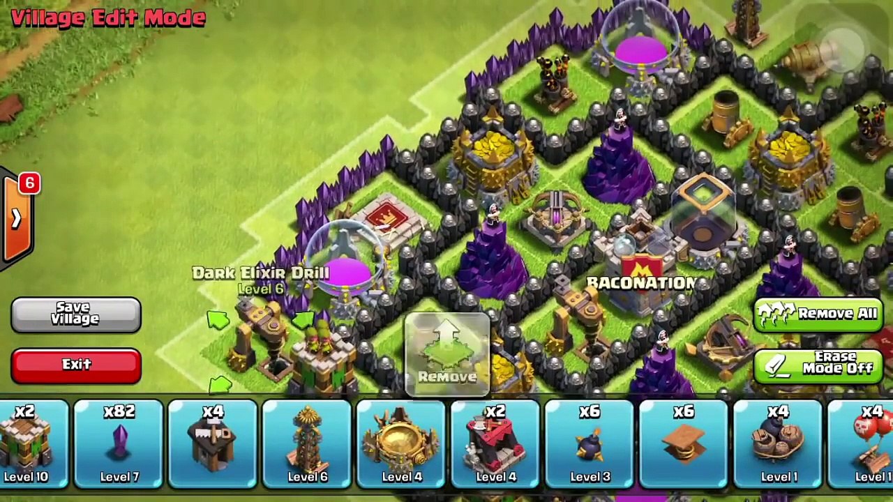 Best TH9 Dark Elixir Farming Base 4 Mortar - Clash Of Clans