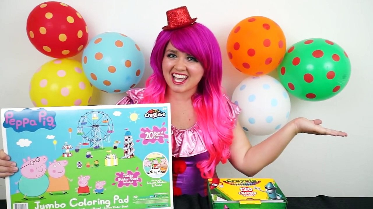 Coloring Peppa Pig Rock Band JUMBO Coloring Book Page Crayola Crayons | KiMMi THE CLOWN